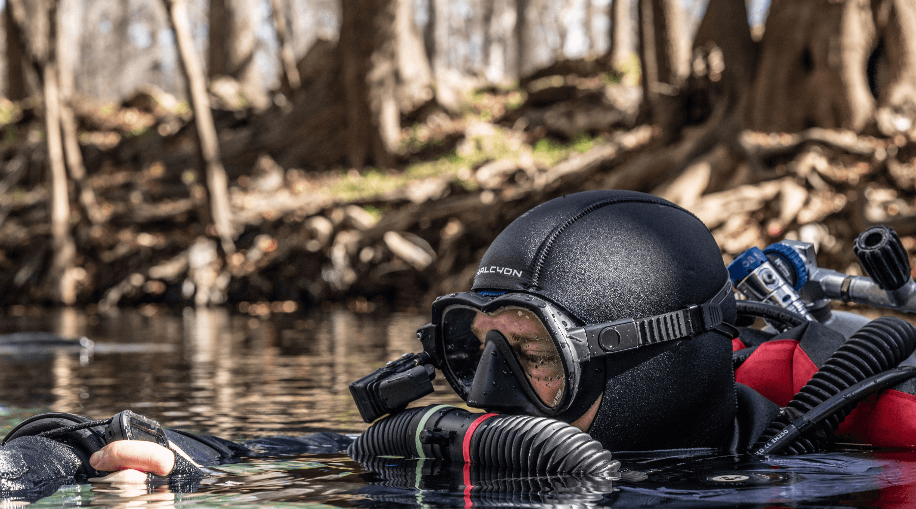 CCR diver at the surface